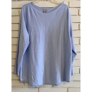 Chico's 4 Women's Lt Blue Long Sleeve Pull Over Sweater Size XXL